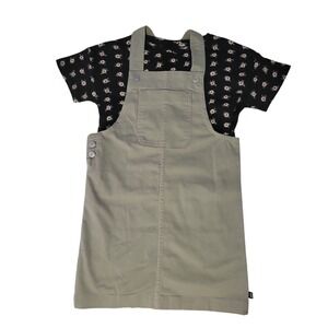 NWT Gap Kids Skirtall 2 Piece Adjustable Straps Dress & Tee Seagrass 'S' 6/6X